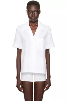 Белая пижамная рубашка с коротким рукавом CDLP