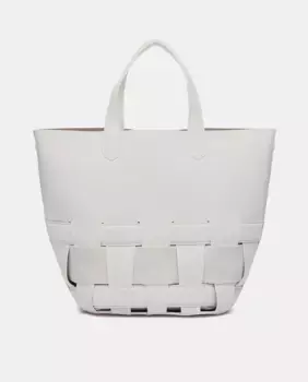 Белая плетеная сумка-шоппер Abbacino