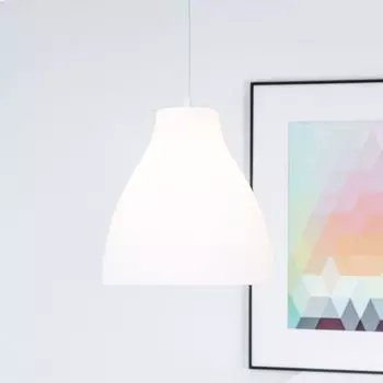 Белая подвесная лампа - подвесной светильник простого дизайна - диаметр 28см. Lightbox, белый