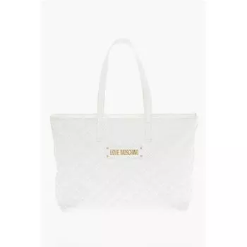 Белая полиэтиленовая сумка-тоут Moschino, White