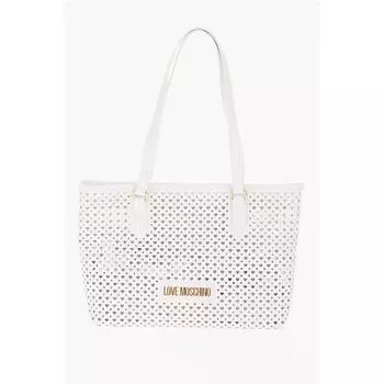 Белая полиуретановая сумка-тоут Moschino, White