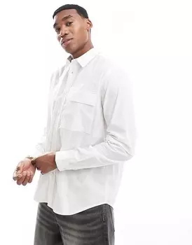 Белая повседневная рубашка с двойными рукавами ASOS DESIGN