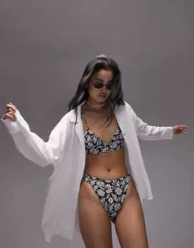 Белая повседневная текстурированная пляжная рубашка Topshop