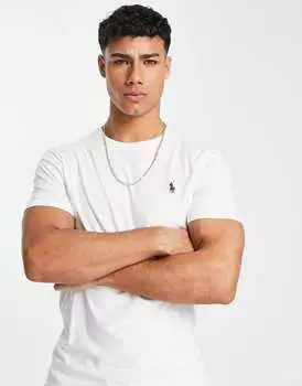 Белая приталенная футболка с круглым вырезом Polo Ralph Lauren