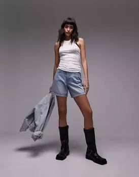 Белая приталенная майка с открытой спиной Topshop Premium