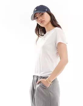 Белая прозрачная футболка с необработанными краями ASOS