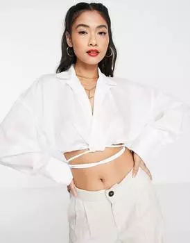 Белая прозрачная накидка с завязками спереди Topshop