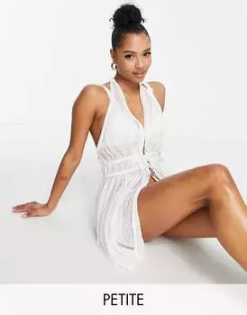 Белая прозрачная пляжная накидка Topshop с отделкой крючком