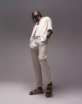 Белая прозрачная рубашка Topman с короткими рукавами, воротником с лацканами и цветочным принтом, стандартного кроя