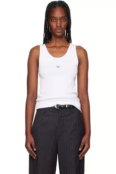 Белая ребристая майка Baby Fox Maison Kitsun