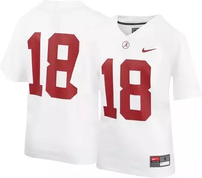 Белая реплика футбольной майки Nike Little Kids Alabama Crimson Tide #18