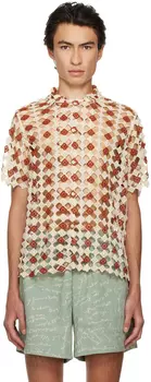 Белая ромбовидная рубашка Bode