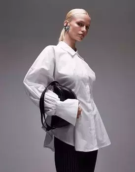 Белая рубашка из поплина ASOS DESIGN с пряжкой сзади
