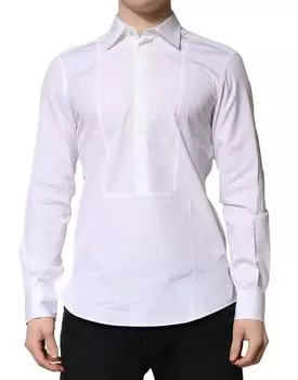 Белая рубашка из поплина и хлопка для мужчин Dolce & Gabbana, White