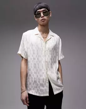 Белая рубашка классического кроя с короткими рукавами и воротником с лацканами Topman