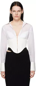 Белая рубашка-корсет в сетку Dion Lee