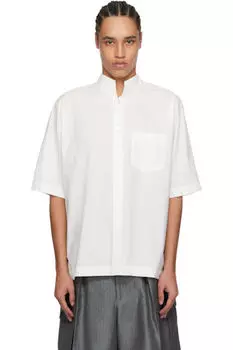 Белая рубашка обтекаемого кроя HOMME PLISS ISSEY MIYAKE