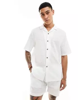 Белая рубашка оверсайз с короткими рукавами ASOS DESIGN 90-х годов