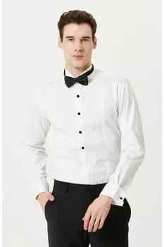 Белая рубашка под смокинг с высоким воротником Network, белый