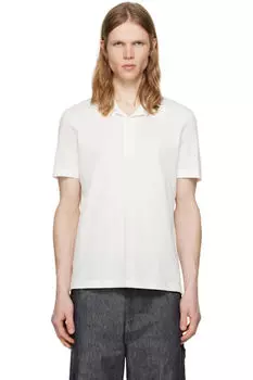 Белая рубашка-поло «AC» из пике Courrges