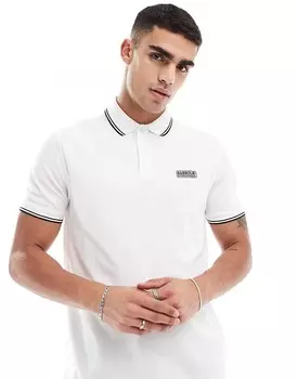 Белая рубашка-поло Barbour International Evan с окантовкой