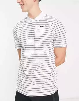 Белая рубашка-поло с короткими рукавами в полоску Nike Victory