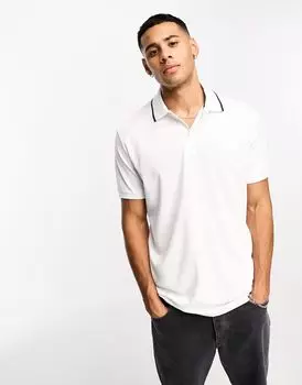 Белая рубашка-поло Selected Homme
