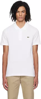 Белая рубашка-поло узкого кроя Lacoste
