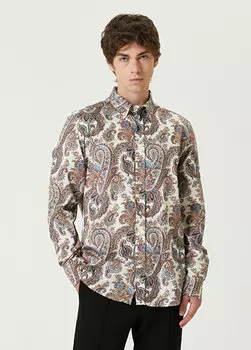 Белая рубашка с этническим рисунком Etro