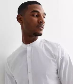 Белая рубашка с длинным рукавом с воротником Grandad New Look, белый