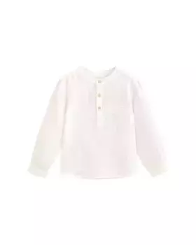 Белая рубашка с длинными рукавами и воротником-стойкой для мальчика bambula Dadati, белый