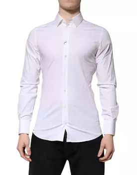 Белая рубашка с длинными рукавами, строгая рубашка Dolce & Gabbana, White