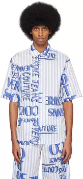 Белая рубашка с каракулями Versace Jeans Couture