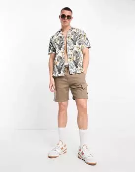 Белая рубашка с короткими рукавами и воротником с лацканами Jack & Jones