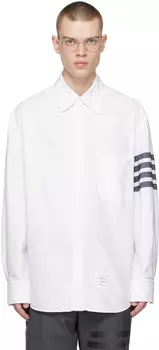 Белая рубашка с полосками 4 Thom Browne