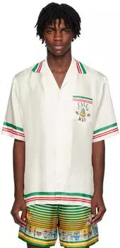 Белая рубашка с принтом Casablanca