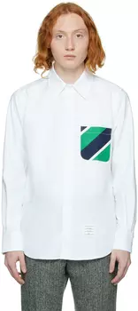 Белая рубашка с расклешенным воротником Thom Browne