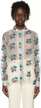 Белая рубашка с ромашкой Bode