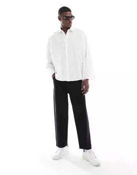 Белая рубашка свободного кроя из объемного поплина ASOS DESIGN