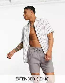 Белая рубашка свободного кроя с текстурой и полосками ASOS