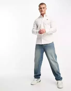 Белая рубашка узкого кроя из поплина с логотипом Lyle & Scott