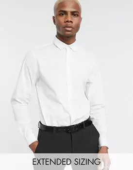 Белая рубашка узкого кроя стрейч ASOS DESIGN