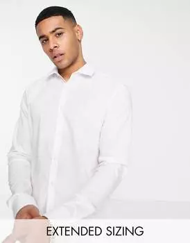 Белая рубашка узкого кроя стрейч ASOS DESIGN
