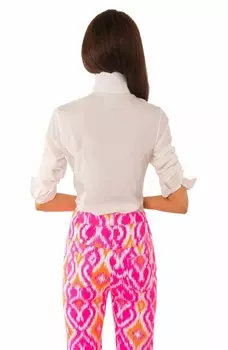 Белая рубашка в тонкую полоску Pique на каждый день Gretchen Scott, белый