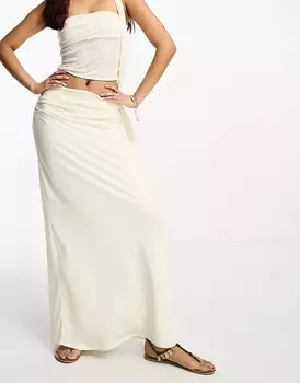 Белая сетчатая юбка-стойка Pull&Bear, белый