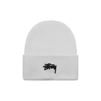 Белая шапка с манжетами Nike x Stussy