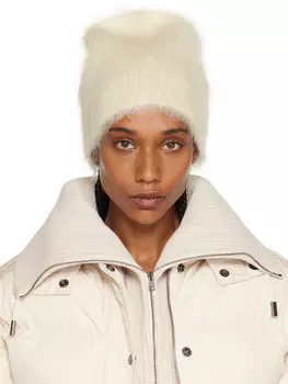 Белая шапка с начесом Jil Sander