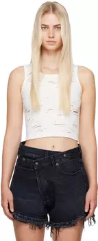 Белая состаренная майка R13