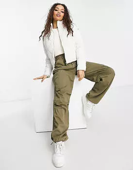 Белая стеганая куртка-пуховик с бриллиантами Threadbare Petite Ruby