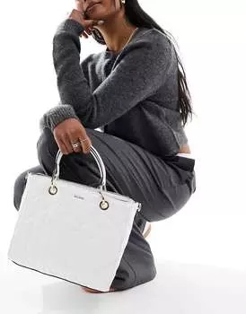 Белая стеганая структурированная сумка ALDO Glee